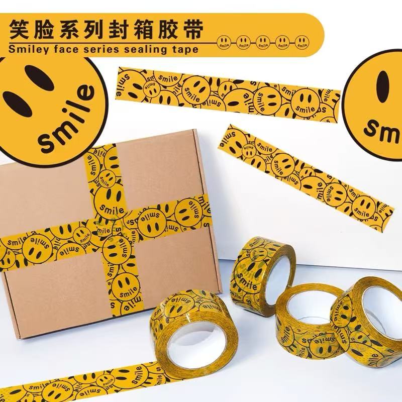 Round smile face tape